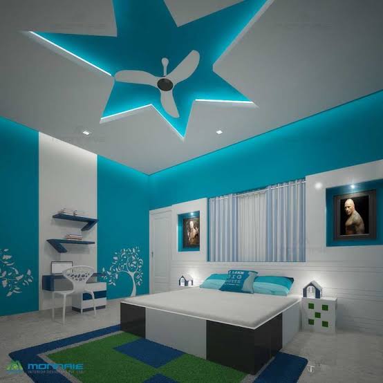 बेडरूम कलर डिजाइन: सफेद और नीले रंग का तालमेल 